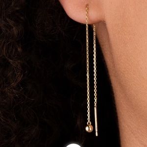 14 k gold  thread earrings